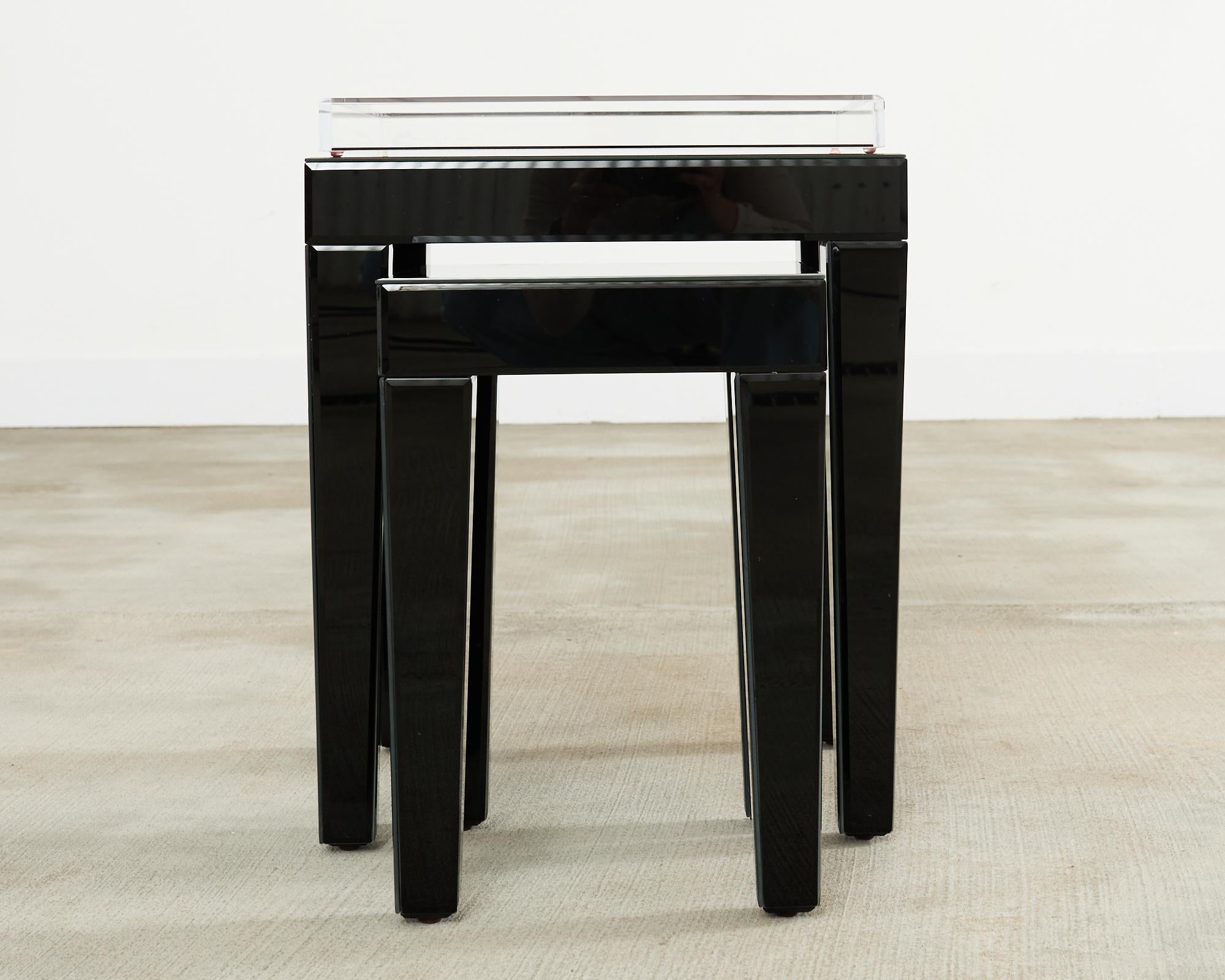 Alexandra Von Furstenberg Black Acrylic Tray on Retro-Futurism Style Tables For Sale 3