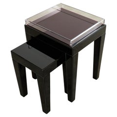 Alexandra Von Furstenberg Black Acrylic Tray on Retro-Futurism Style Tables