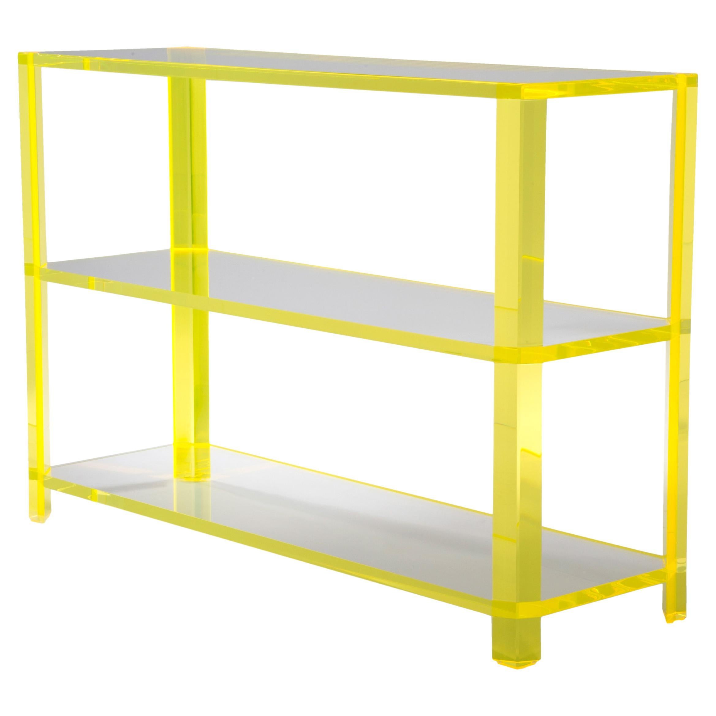 Alexandra Von Furstenberg Gangster Console Shelf Yellow and Clear Acrylic