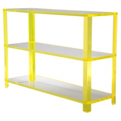 Alexandra Von Furstenberg Gangster Console Shelf Yellow and Clear Acrylic