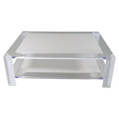 Alexandra Von Furstenberg Sledge Coffee Table in White and Clear Acrylic