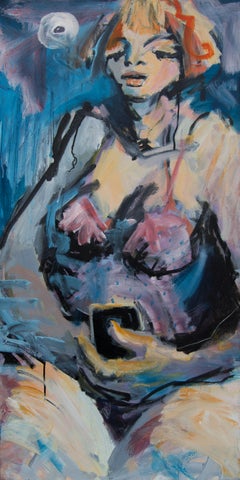 Arte contemporáneo francés de Alexandre Akar - Móvil azul
