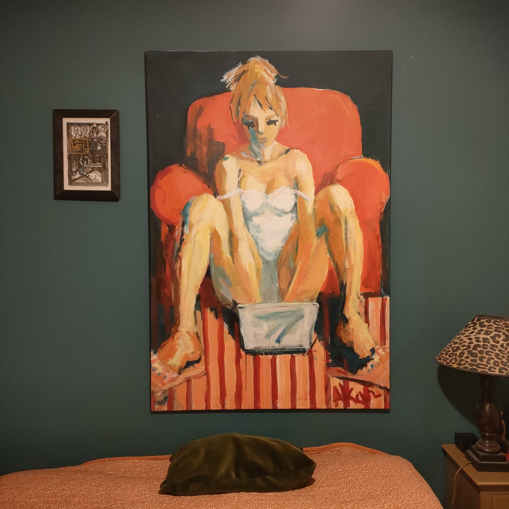 Art contemporain français par Alexandre Akar - Travaillement à la maison en vente 2