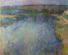 By the lake, 1912 - oil on canvas, 54x63 cm., framed