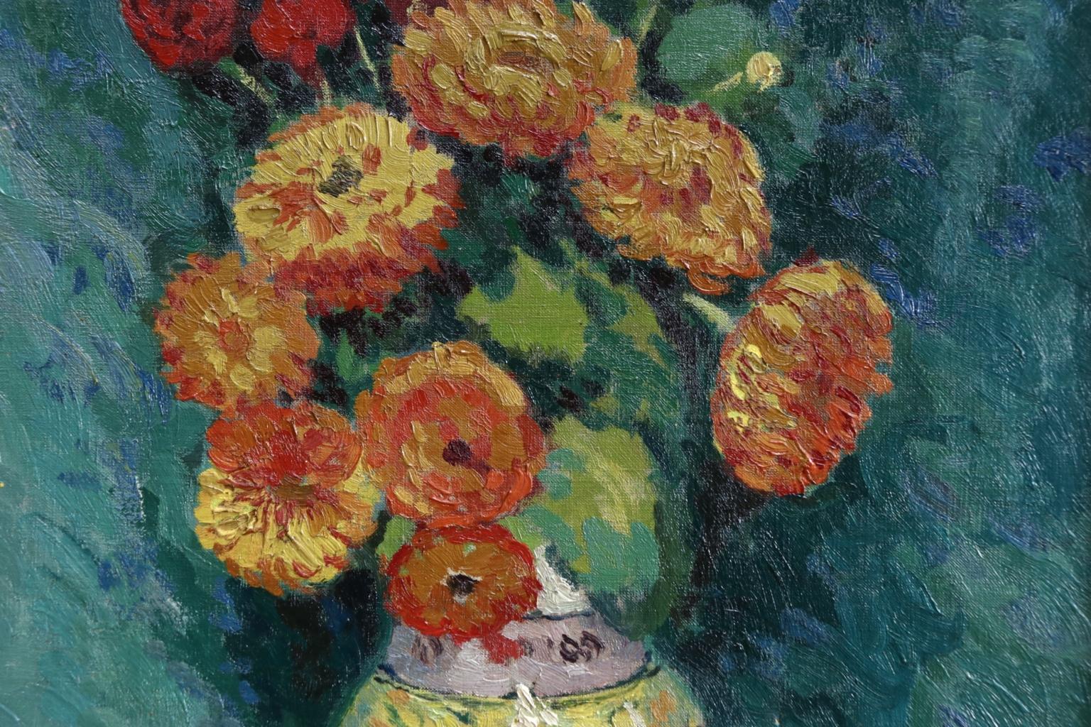 Fleurs - Post Impressionist Oil, Still Life Vase of Flowers by Alexandre Altmann 4