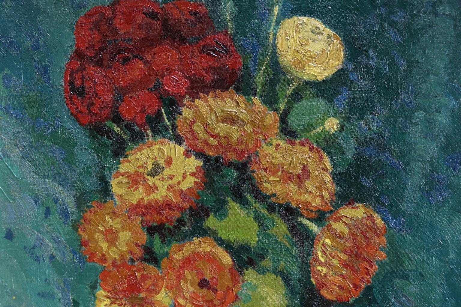 Fleurs - Post Impressionist Oil, Still Life Vase of Flowers by Alexandre Altmann 5