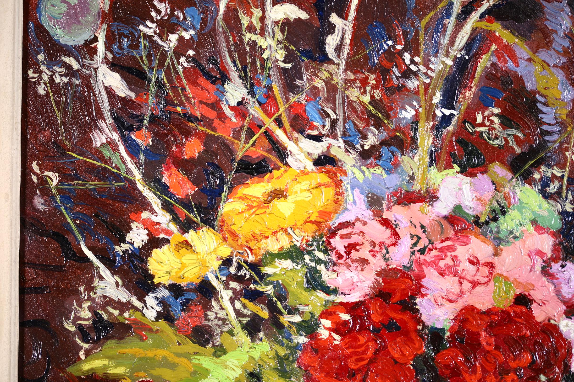 Alexandre Altmann - Fleurs - Post Impressionist Oil, Still Life Vase of ...