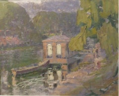 Le lac, 1918 - Huile sur toile, 38x46 cm, encadrement