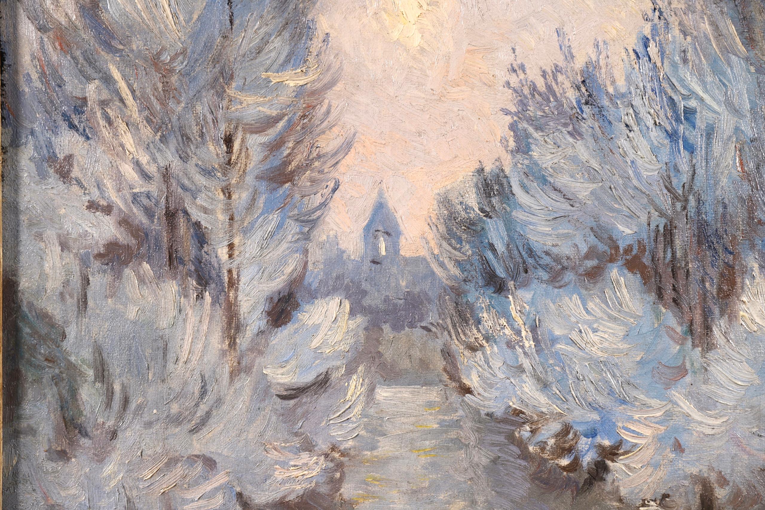 Snow - Post Impressionist Oil, Winter River Landscape by Alexandre Altmann 3