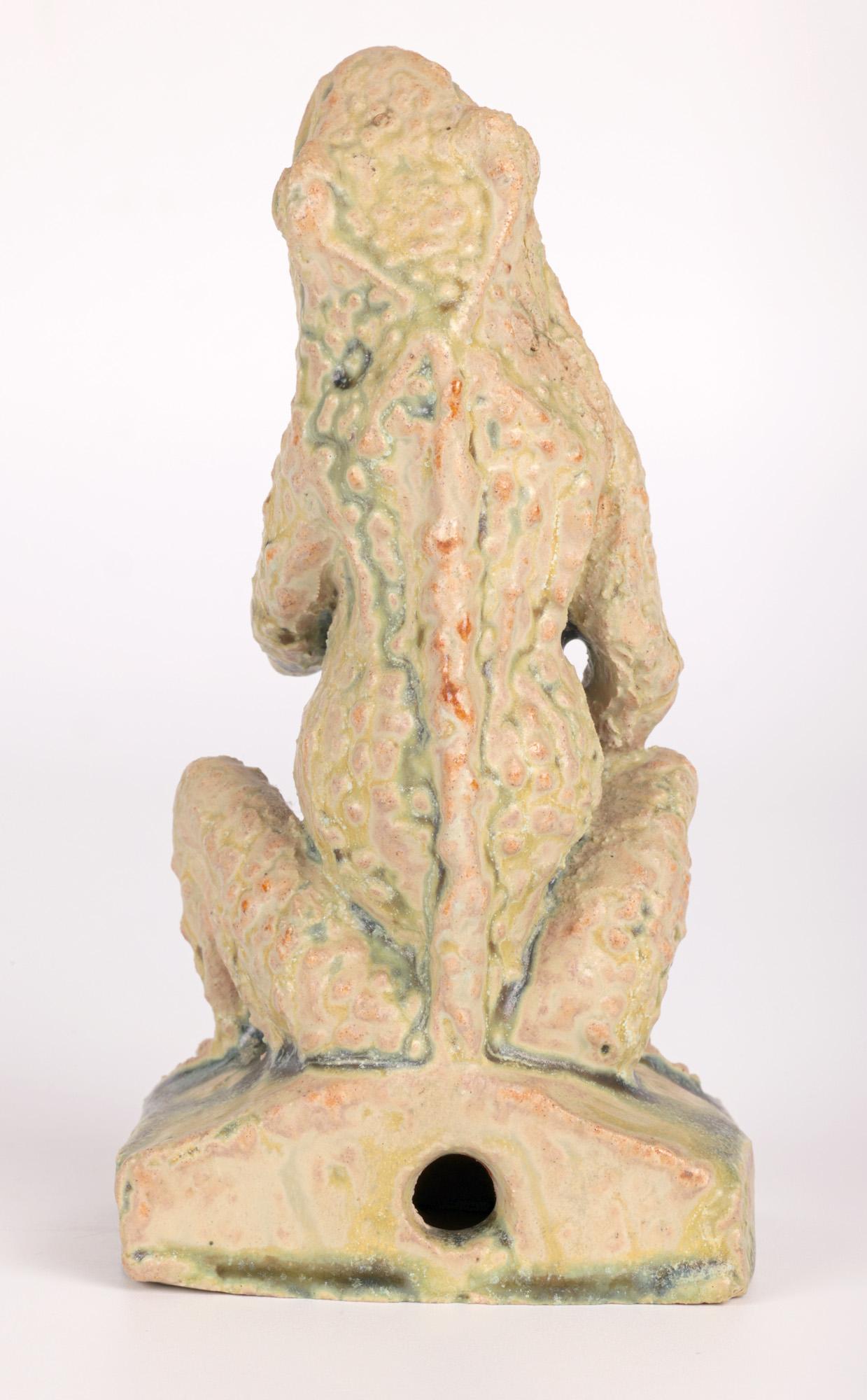 Alexandre Bigot Stoneware Patriotic Singing Frog Figure For Sale 1