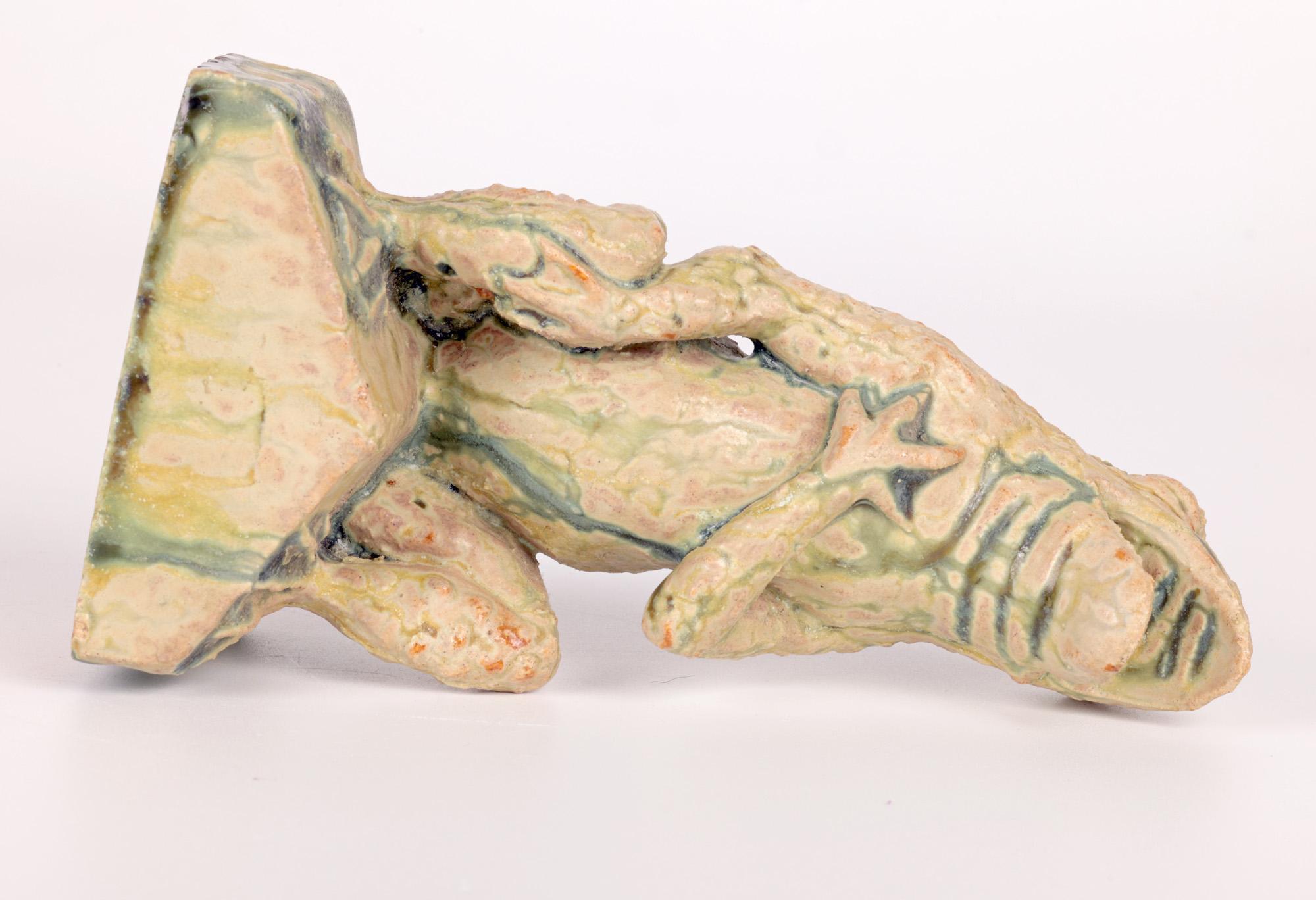 Alexandre Bigot Stoneware Patriotic Singing Frog Figure For Sale 2