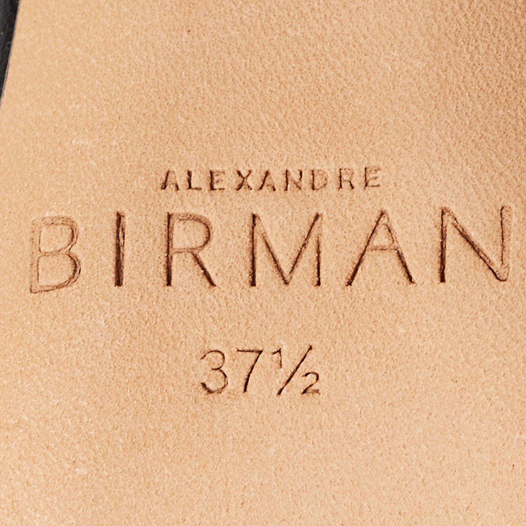 Alexandre Birman Black Leather Clarita Ankle Strap Sandals Size 37.5 For Sale 1