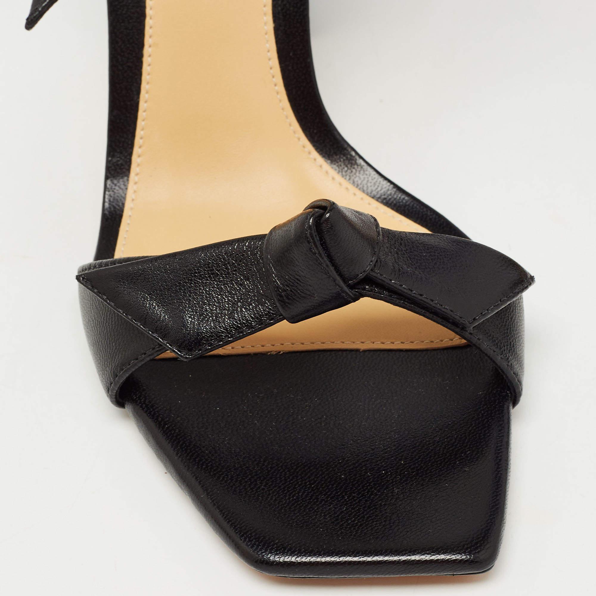 Alexandre Birman Black Leather Clarita Ankle Strap Sandals Size 37.5 For Sale 4