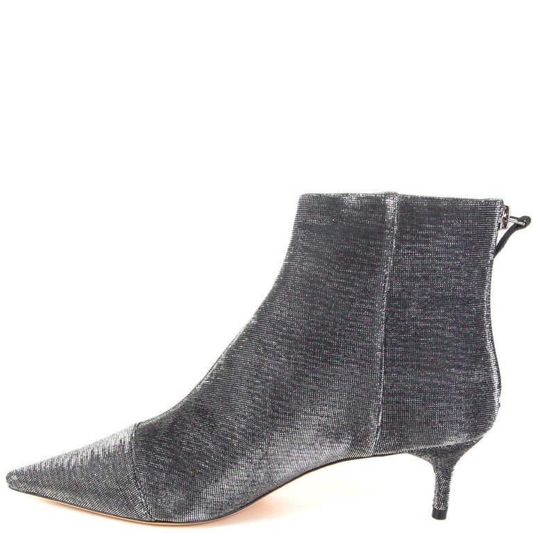 ALEXANDRE BIRMAN black and silver LAME KITTIE 50 Ankle Boots Shoes 38.5 at  1stDibs | lame boots