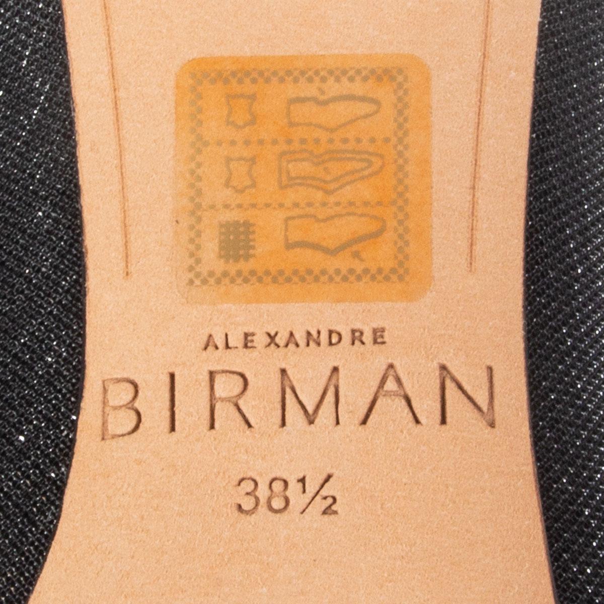 ALEXANDRE BIRMAN black & silver LAME KITTIE 50 Ankle Boots Shoes 38.5 In New Condition In Zürich, CH