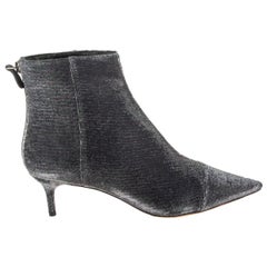 ALEXANDRE BIRMAN schwarz & silber LAME KITtie 50 Stiefeletten Schuhe 38,5