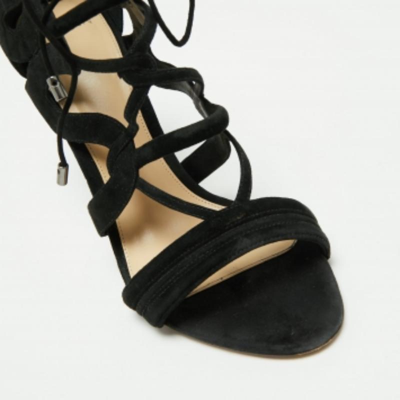 Alexandre Birman Sandales en daim noir Elenara Ankle Strappy Tie Up Taille 39.5 Pour femmes en vente