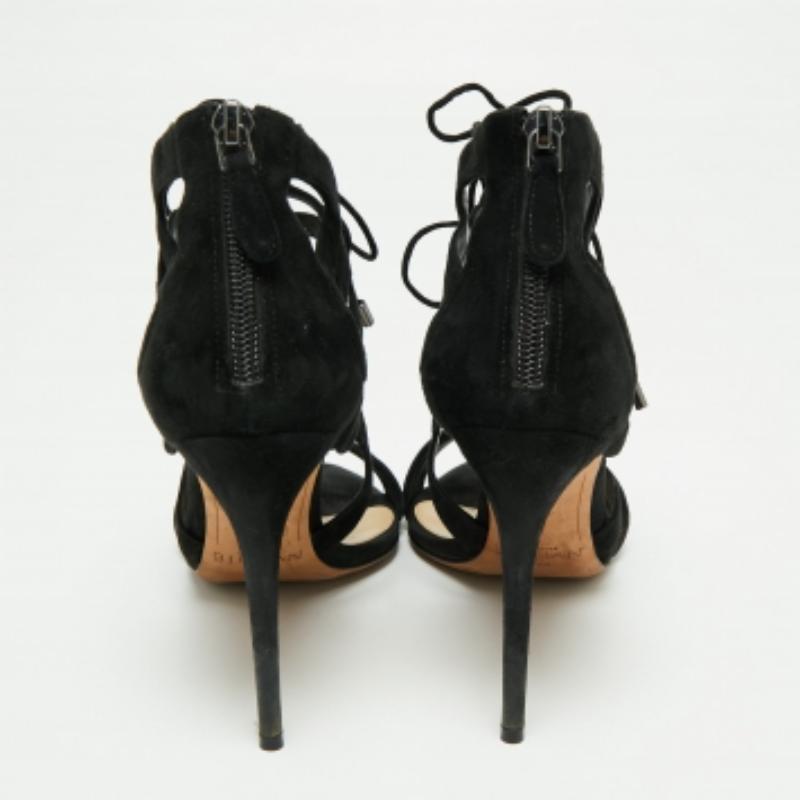 Alexandre Birman Sandales en daim noir Elenara Ankle Strappy Tie Up Taille 39.5 en vente 2