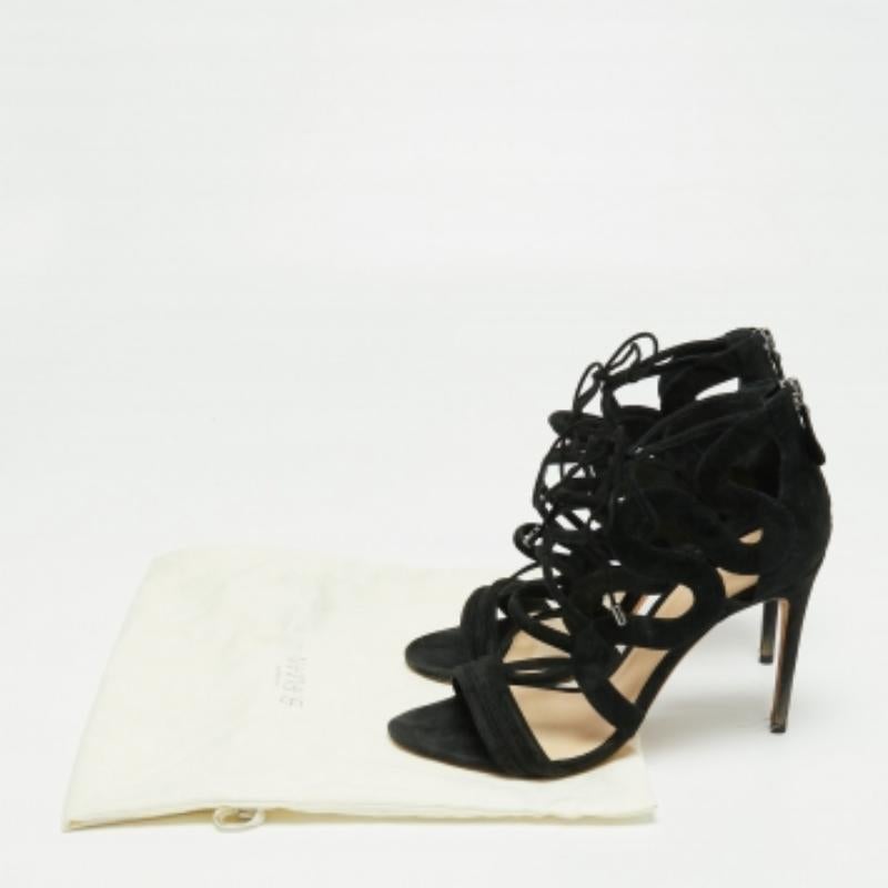 Alexandre Birman Sandales en daim noir Elenara Ankle Strappy Tie Up Taille 39.5 en vente 4