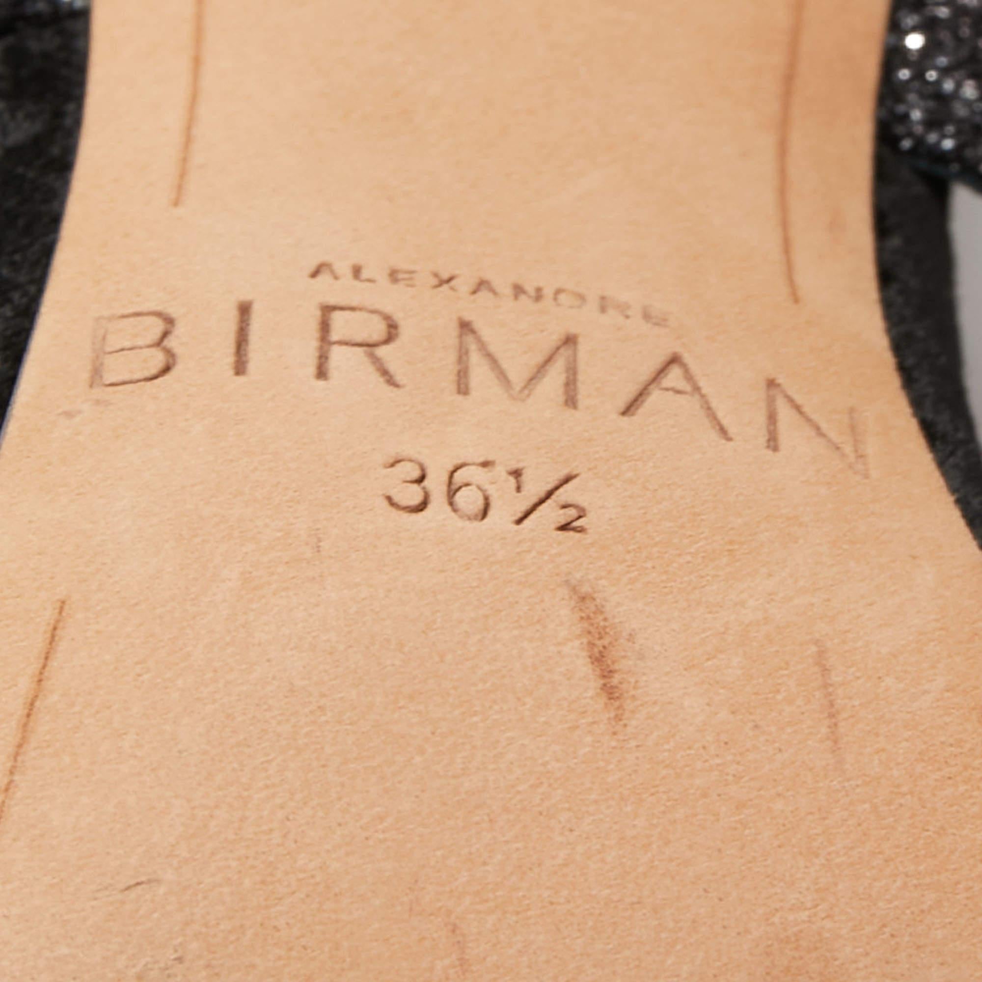 Alexandre Birman Black Velvet and Glitter Tripple Knot Lolita Sandals Size 36.5 For Sale 4