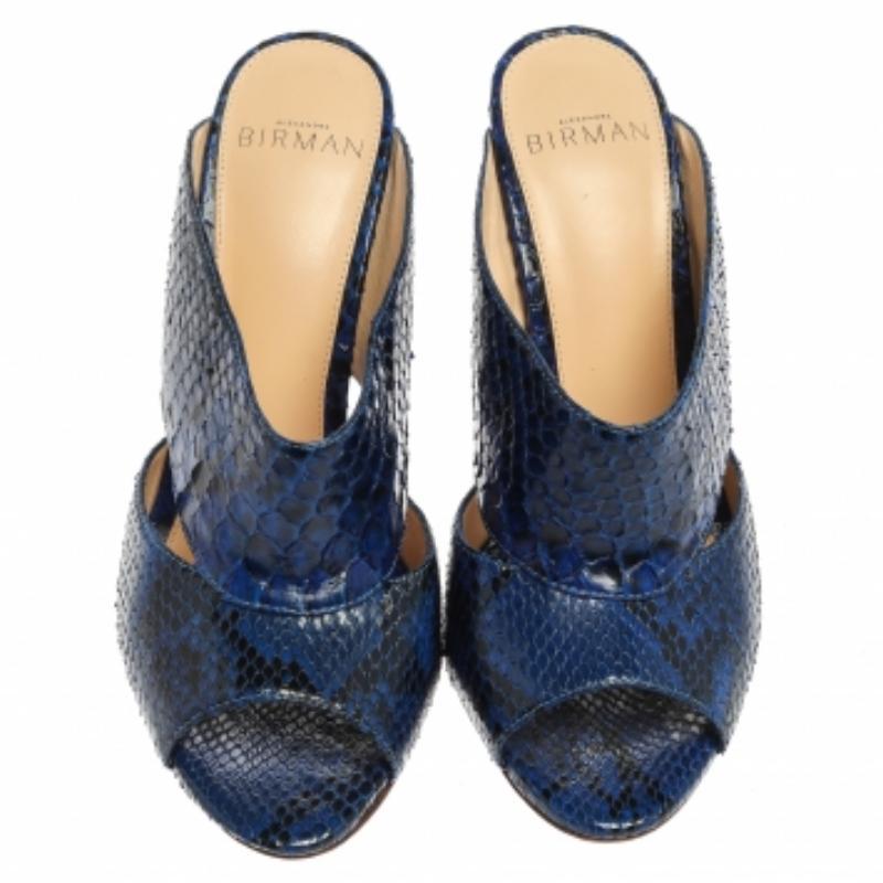 Alexandre Birman Blue Latoya Mules Size 36 For Sale 1