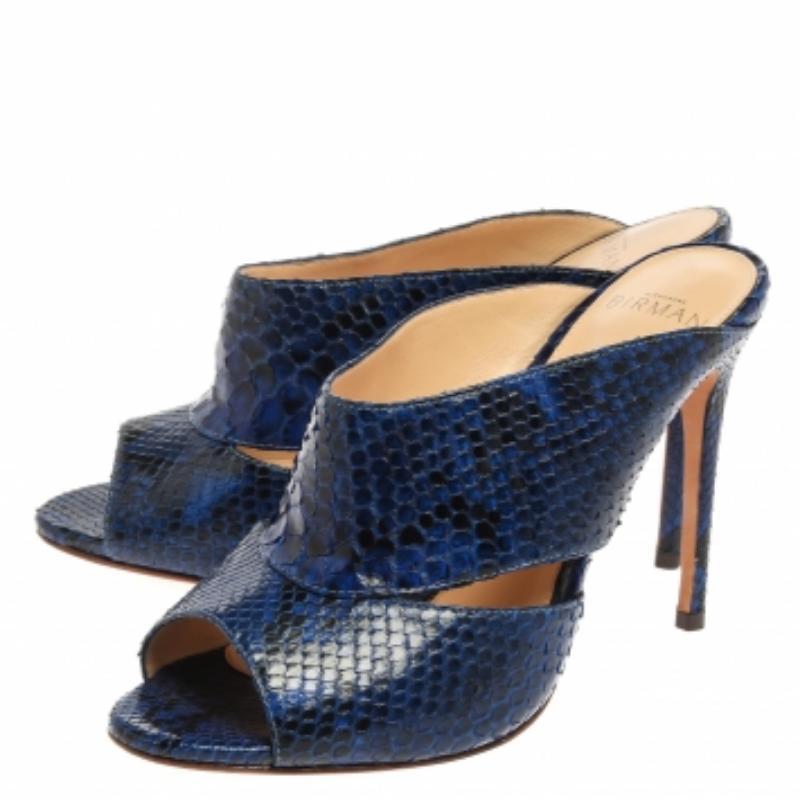 Alexandre Birman Blue Latoya Mules Size 36 For Sale 2