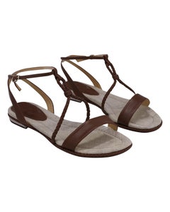 Sandalias planas trenzadas de Alexandre Birman en piel de becerro marrón