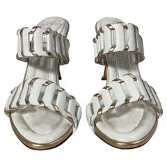 Alexandre Birman Claire Cutout Mules in White Leather