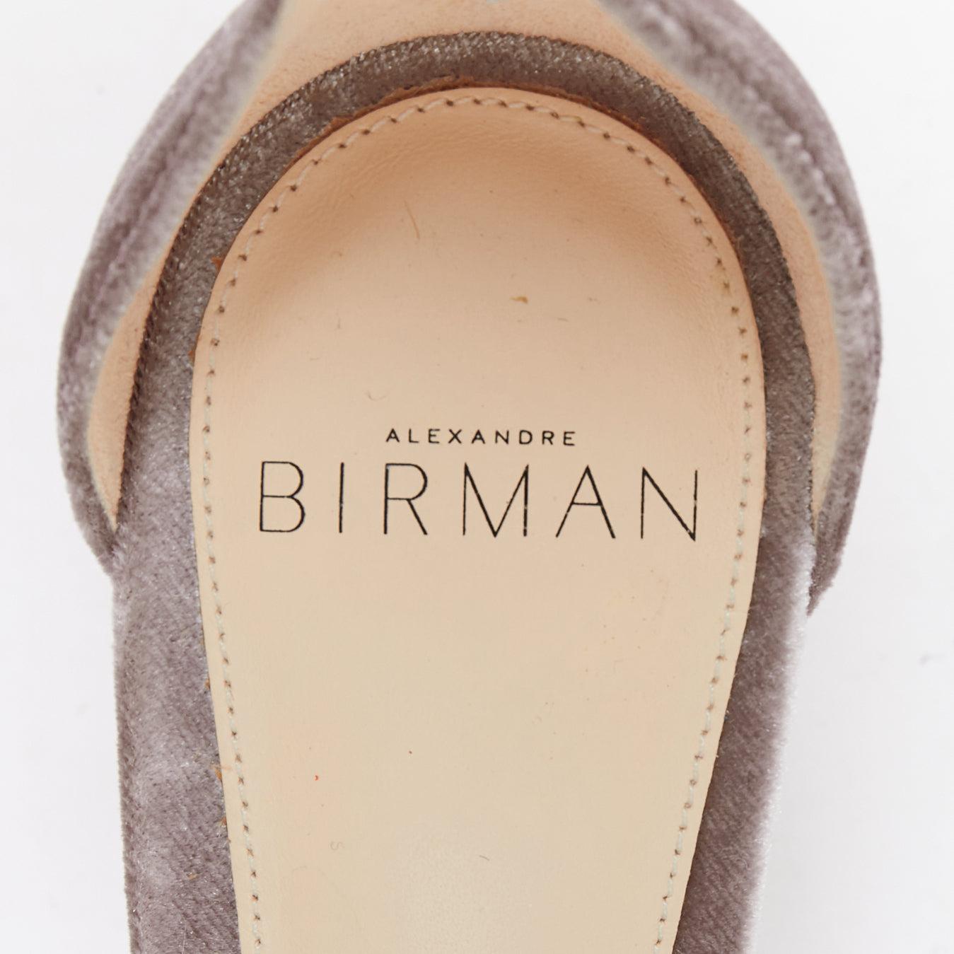 ALEXANDRE BIRMAN Clarita blush pink velvet bow tie sandal heels EU35 For Sale 5