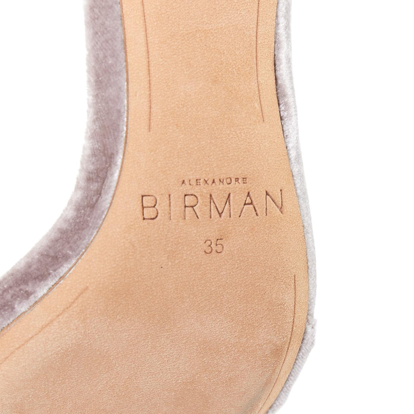 ALEXANDRE BIRMAN Clarita blush pink velvet bow tie sandal heels EU35 For Sale 6