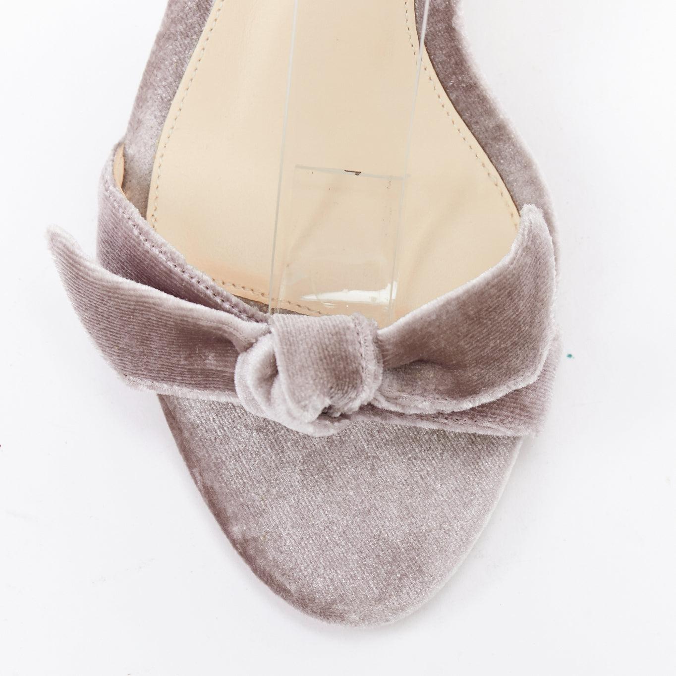 ALEXANDRE BIRMAN Clarita blush pink velvet bow tie sandal heels EU35 For Sale 1