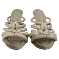 Alexandre Birman Maeva 85 Knotted Sandals In Ivory Leather