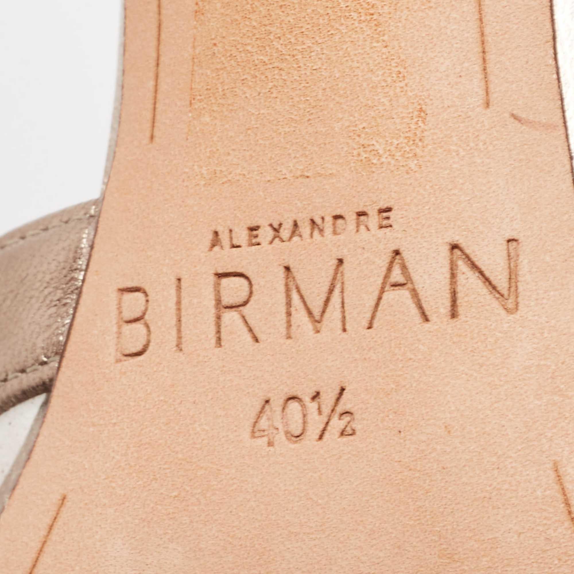 Alexandre Birman Metallic Beige Leather and PVC D'Orsay Pumps Size 40.5 For Sale 3
