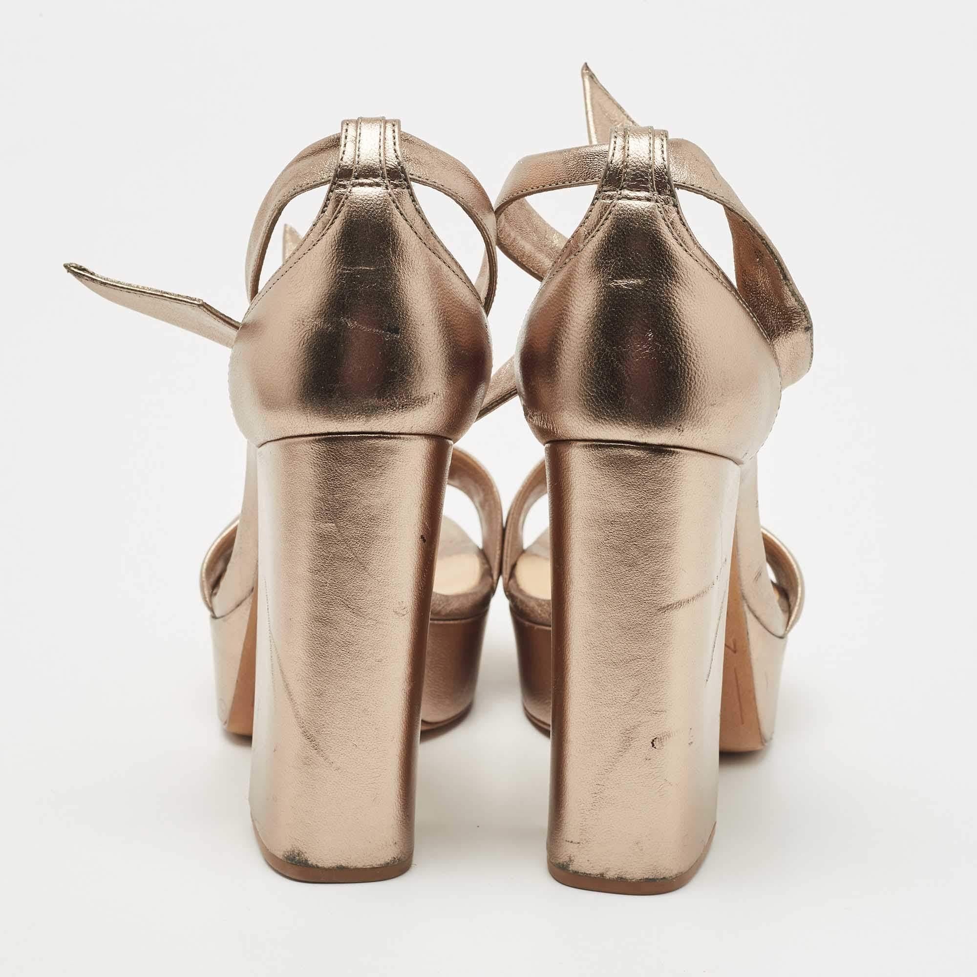 Donna Alexandre Birman Sandali Celine in pelle metallizzata misura 38 in vendita