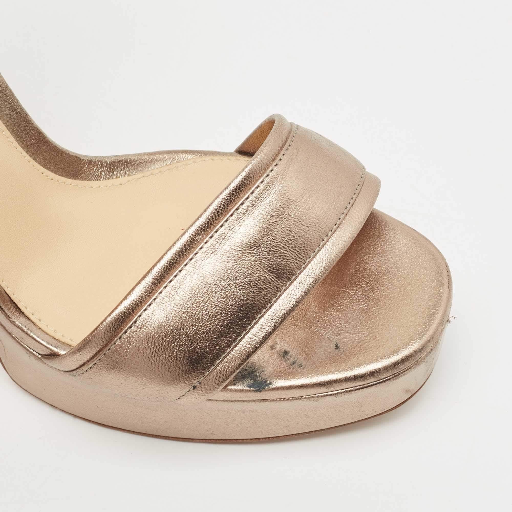 Alexandre Birman Sandali Celine in pelle metallizzata misura 38 in vendita 2
