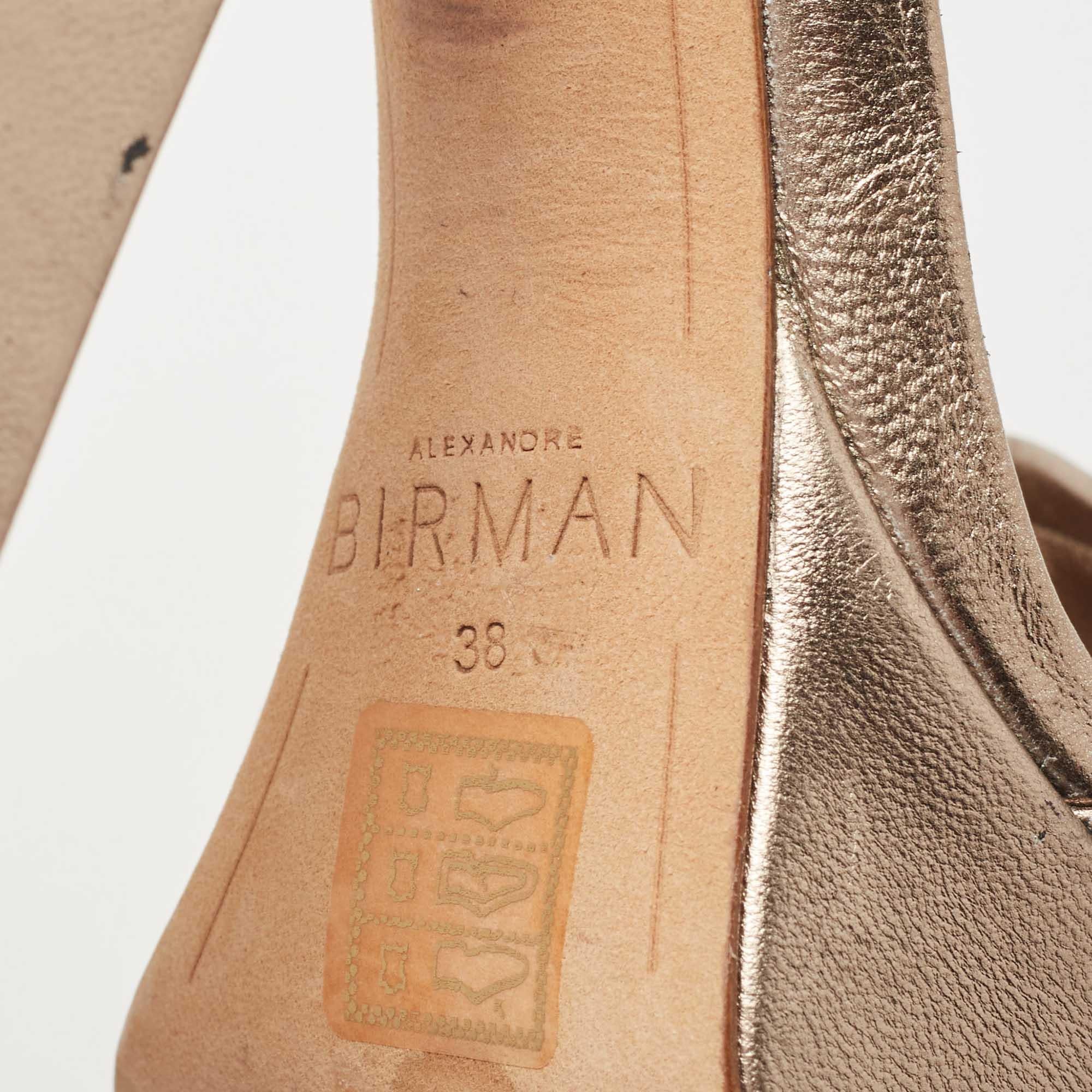 Alexandre Birman Sandali Celine in pelle metallizzata misura 38 in vendita 3