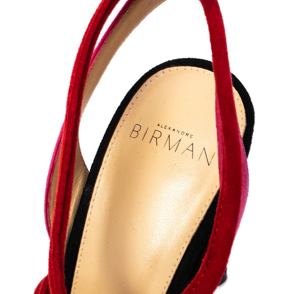 Women's Alexandre Birman Multicolor Suede Aurora Ankle Wrap Sandals Size 40