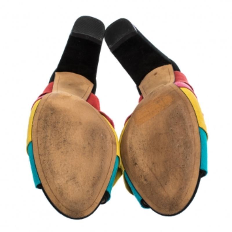 Alexandre Birman Sandalias con volantes de ante multicolor Talla 35 en venta 2