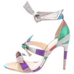 Alexandre Birman NEW Multi Color Rainbow Canvas Evening Sandals Heels in Box