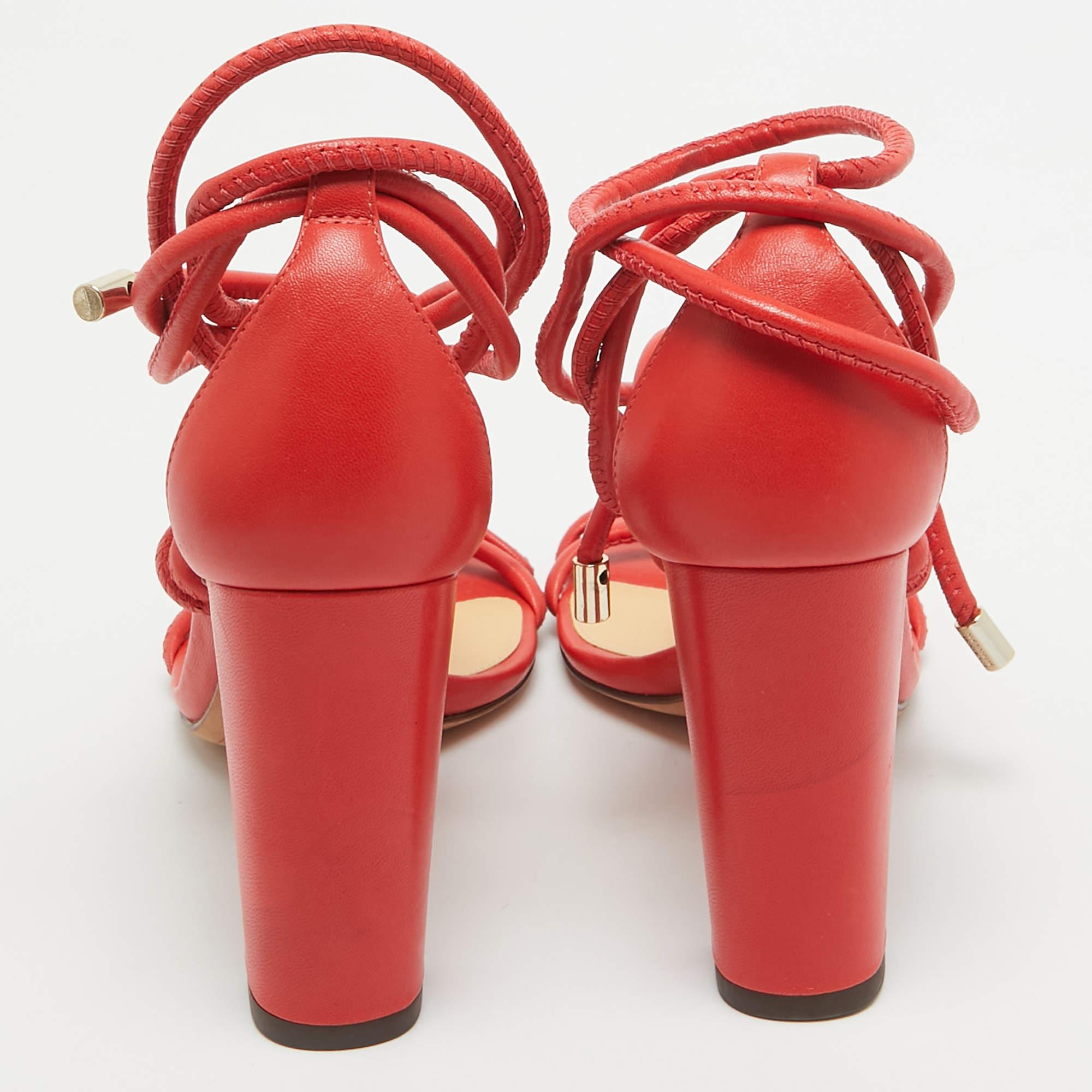Donna Alexandre Birman Sandali con cinturino alla caviglia in pelle arancione misura 37 in vendita