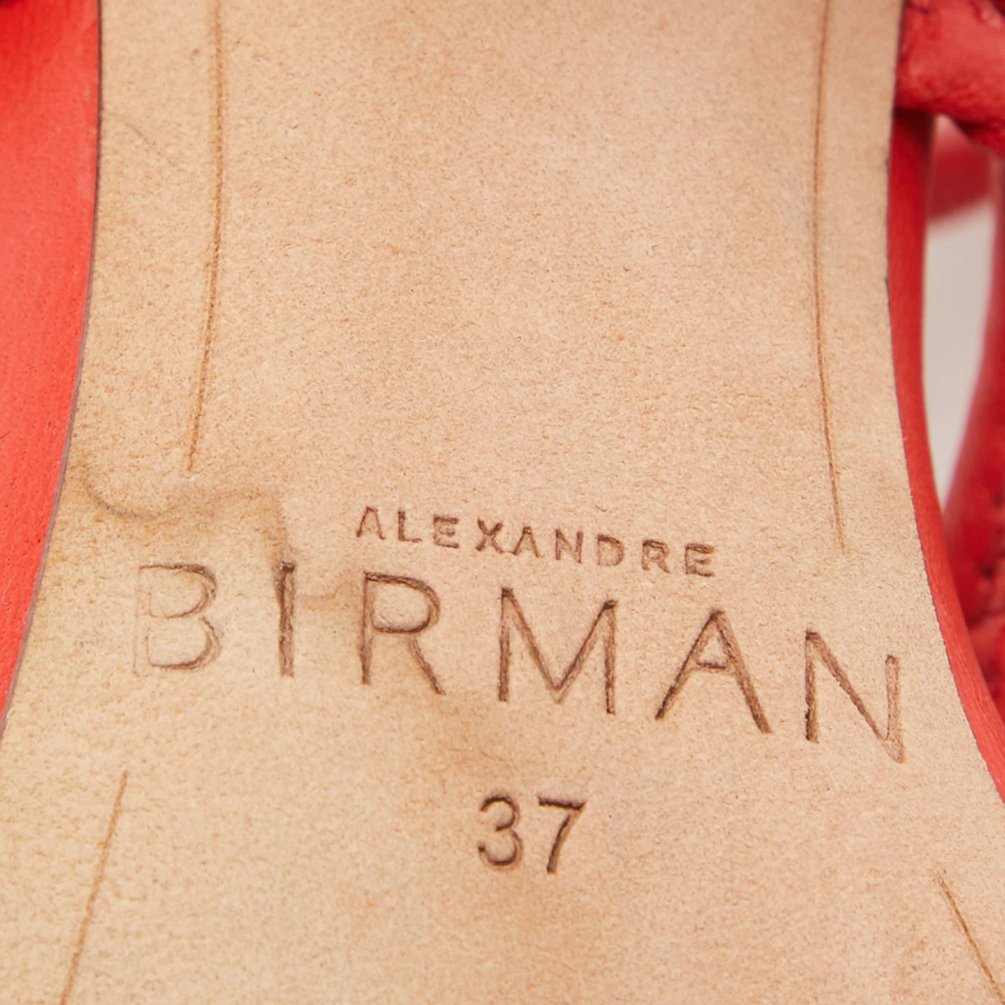 Alexandre Birman Sandali con cinturino alla caviglia in pelle arancione misura 37 in vendita 3
