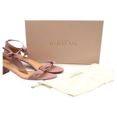 Alexandre Birman Pink Linen Clarita Block Sandals