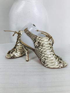 Alexandre Birman Piel de serpiente Frente con cordones Punta abierta Tacones altos 9B