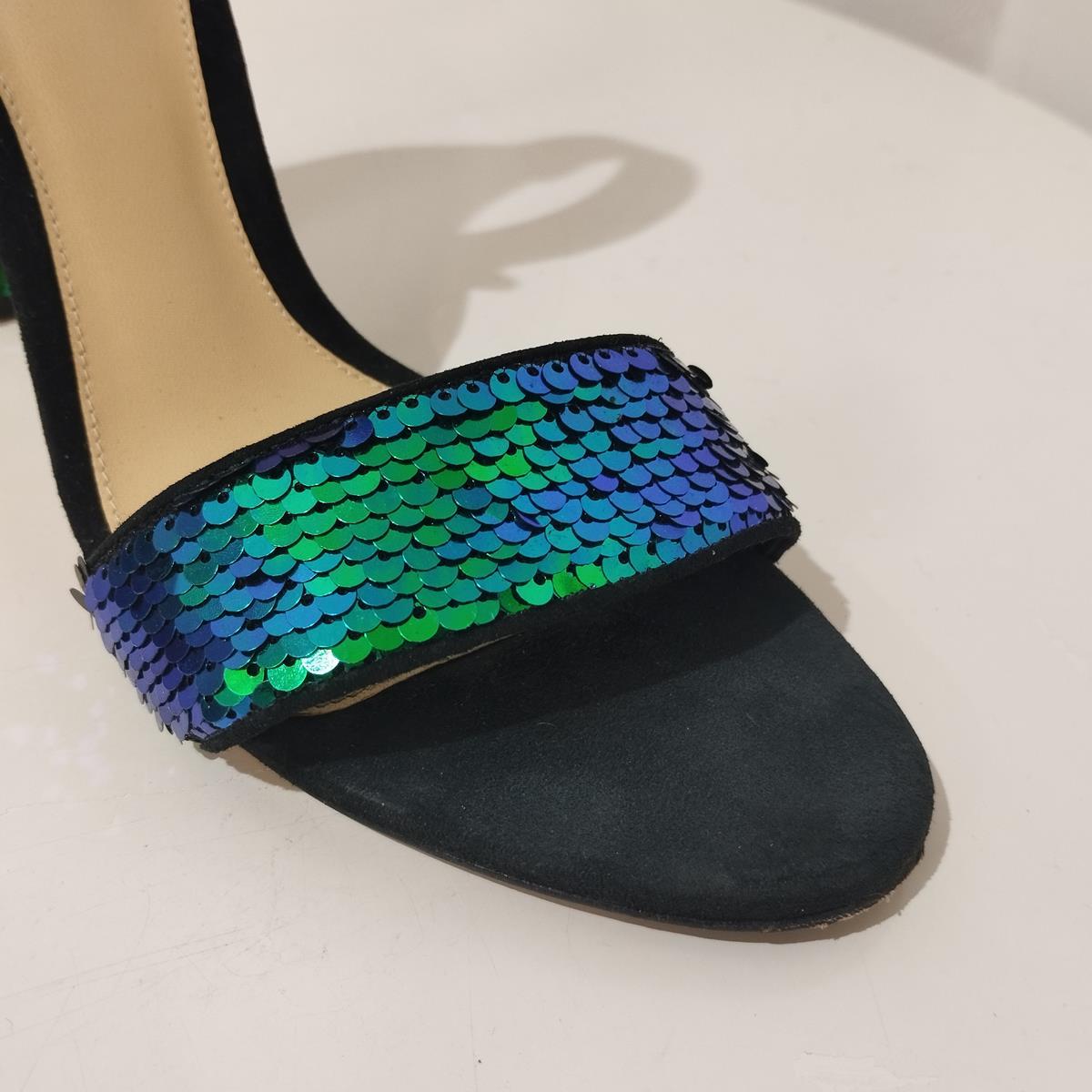 Noir Sandales à sequins Alexandre Birman IT 40 en vente