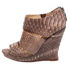Alexandre Birman Sandali con zeppa in pelle pitonata bicolore misura 36