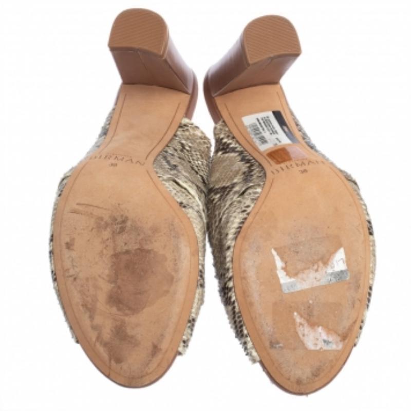Alexandre Birman Two Tone Python Mules Size 38 For Sale 1