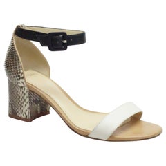 Alexandre Birman Sandale aus weißer und erdfarbener Python