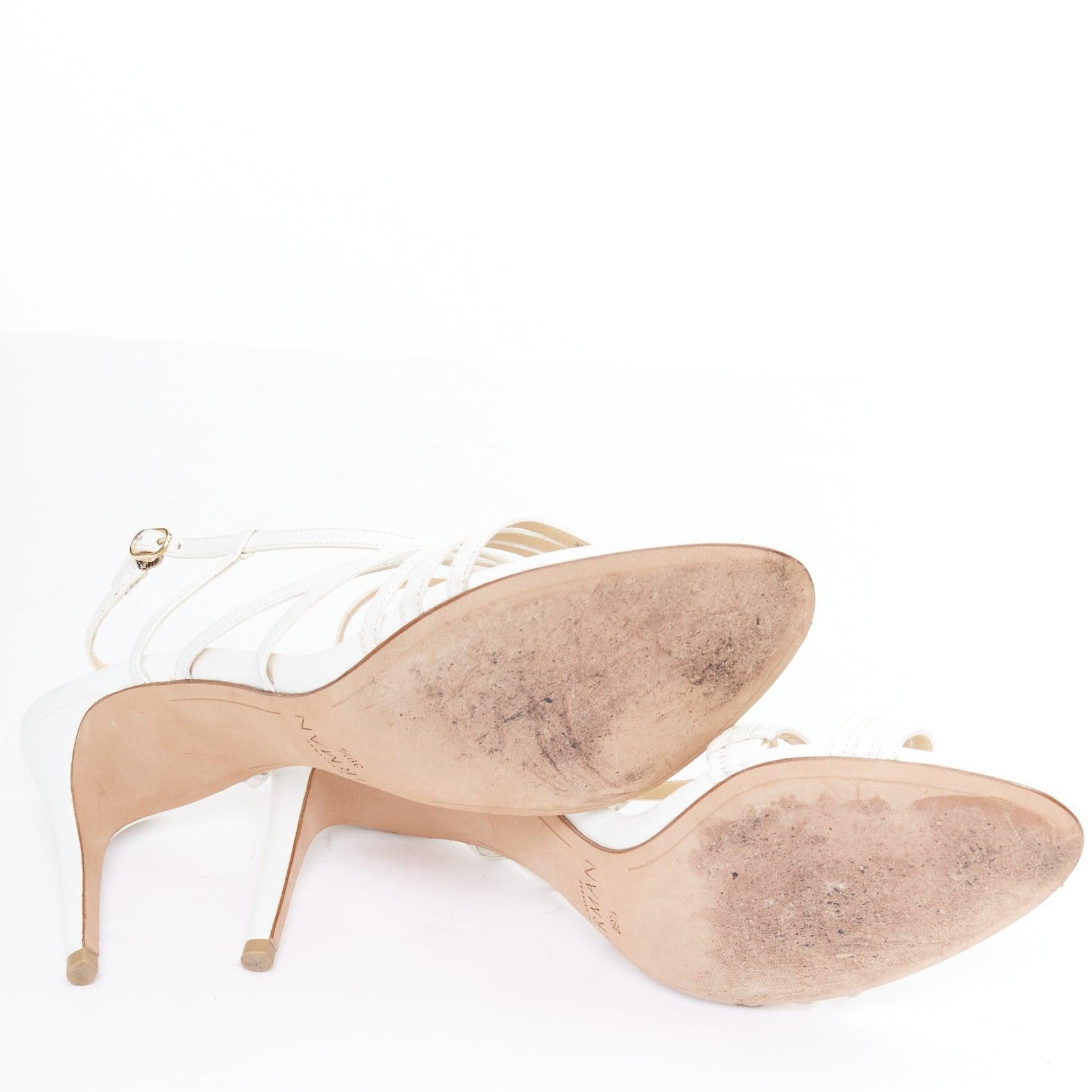 ALEXANDRE BIRMAN sandali in pelle bianca con cinturino e tacco alto EU39.5 in vendita 6