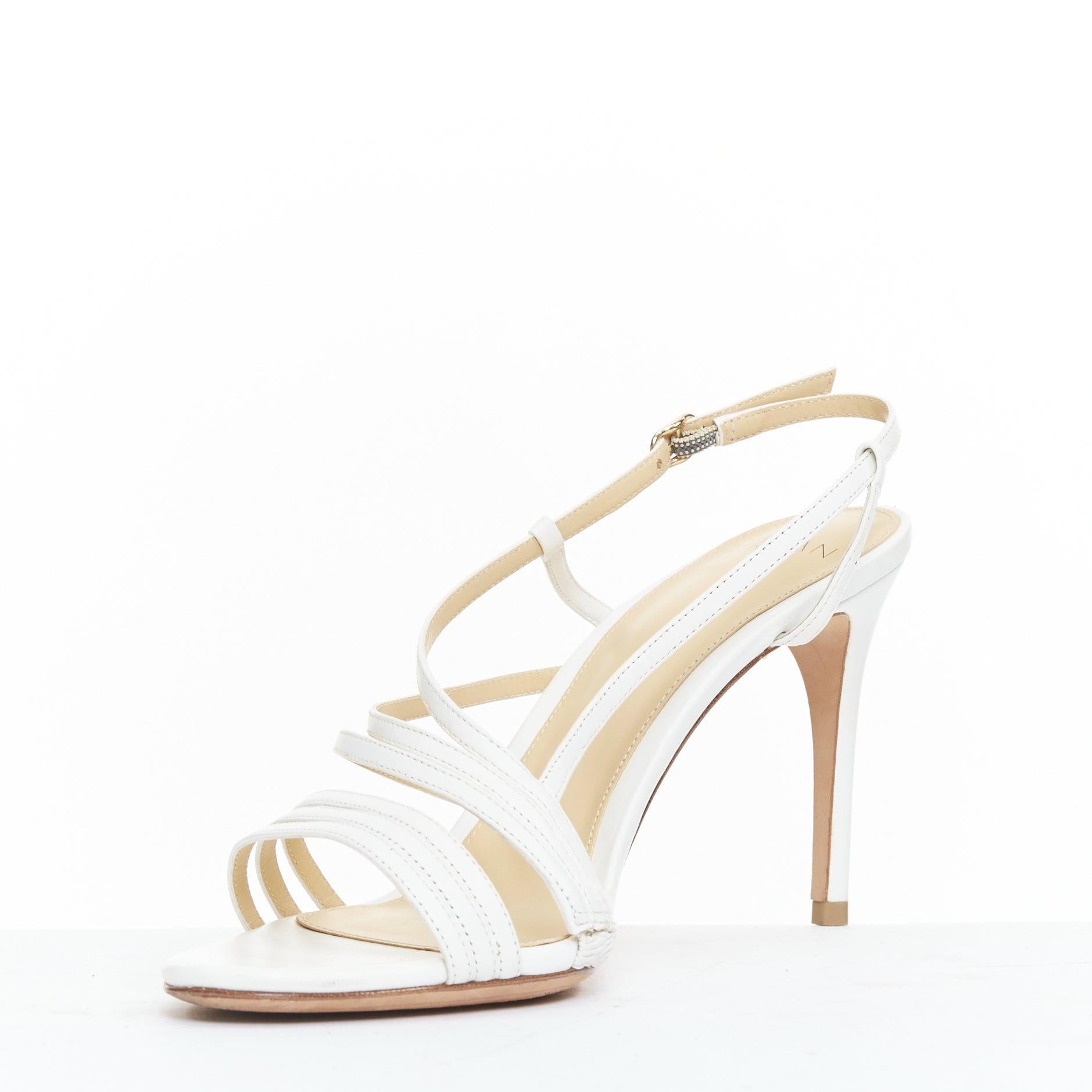 ALEXANDRE BIRMAN sandali in pelle bianca con cinturino e tacco alto EU39.5 In condizioni buone in vendita a Hong Kong, NT