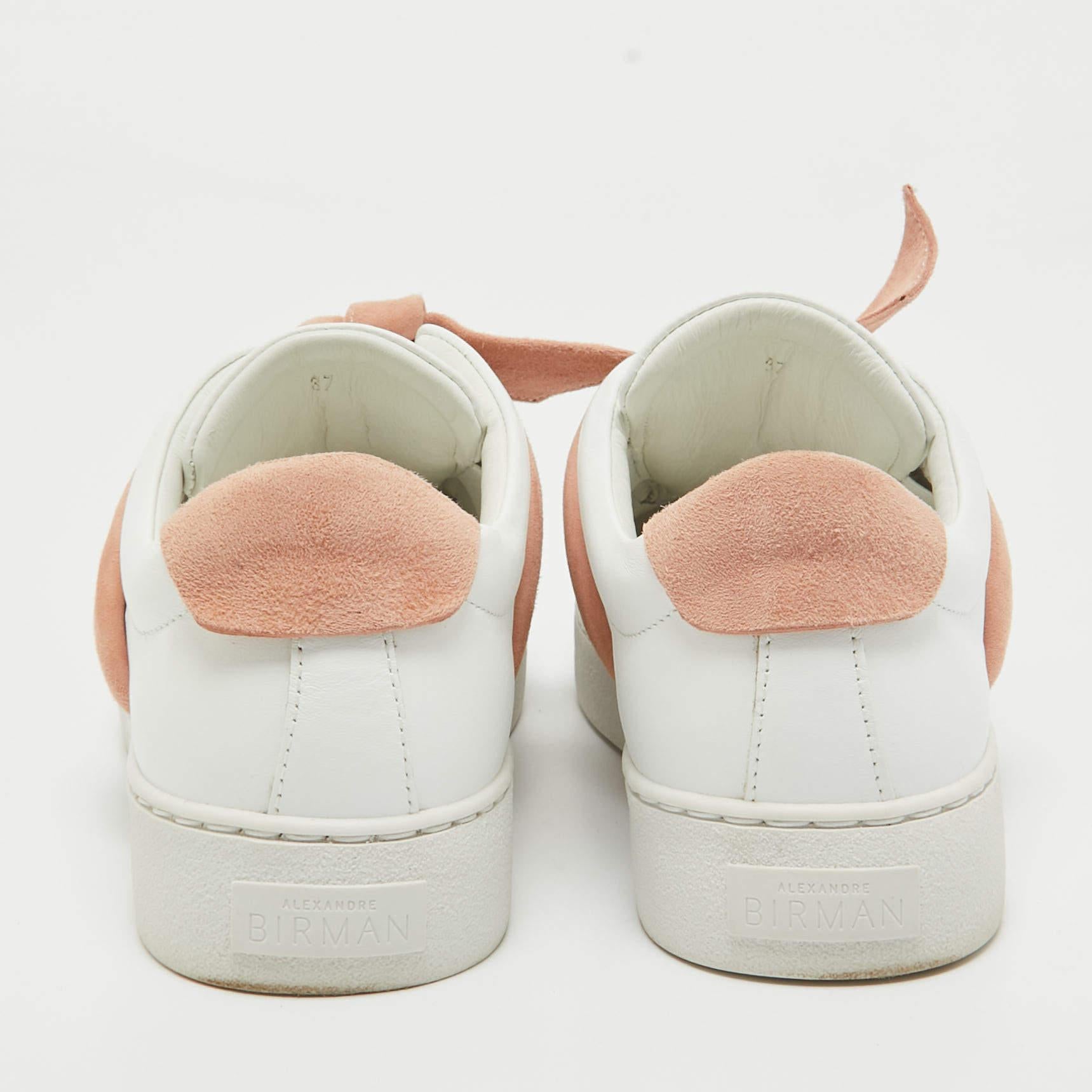Alexandre Birman White Leather Low Top Sneakers 37 For Sale 1